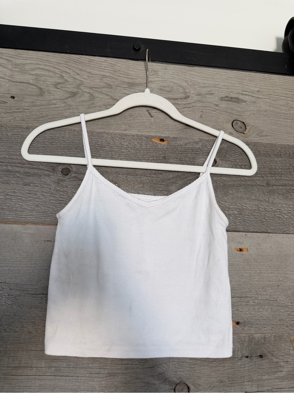 Brandy Melville White V-Neck Spaghetti Strap Camisole